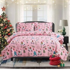 Twin Llama Quilt Set